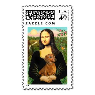 Dachshund (brown1)   Mona Lisa Stamp