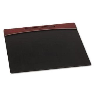 Rolodex Wood and Faux Leather Desk Pad, Mahogany and Black (81769)  Office Desk Pads And Blotters 