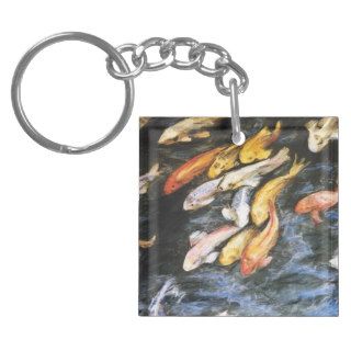 Koi Fish Art Painting Keychain Charms