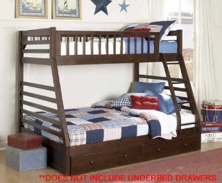 Dreamland Twin/Full Bunk Bed in Cherry By Homelegance Home & Kitchen