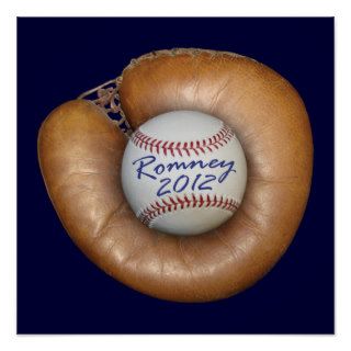 Mitt Romney 2012 Baseball Catchers Mitt Poster