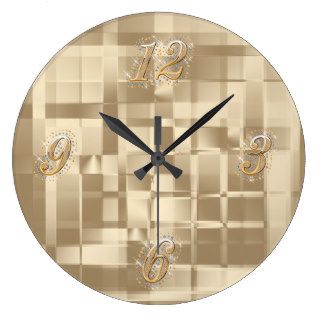 Gold Abstract Bling Wall Clock