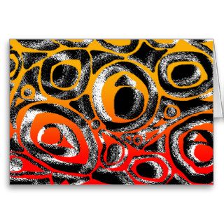 Motif Orange Red Abstract Blank Card