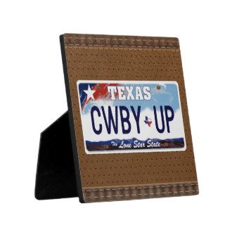Cowboy Up  CWBY UP Texas License Plate Photo Plaque