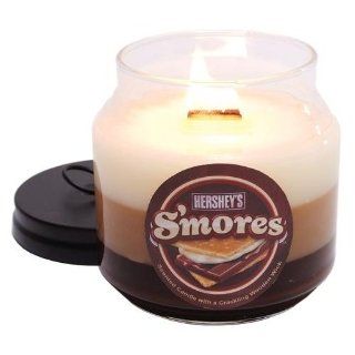 Mostly Memories Hershey's 15 Ounce S'mores Soy Candle with Wooden Wick   Jar Candles