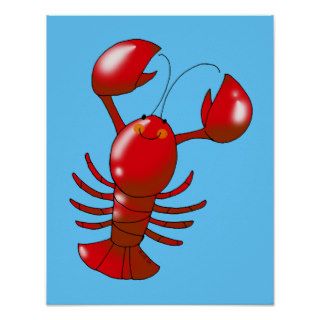 Cartoon red lobster print