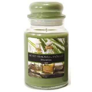 Mostly Memories Mineral Spa 28 Ounce Lid Lites Soy Candle   Jar Candles