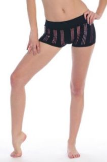 Kurve Dancewear Pinstripe Sequin Dance Body Shorts Women's Pink Sequin One Size Fits Most Clothing