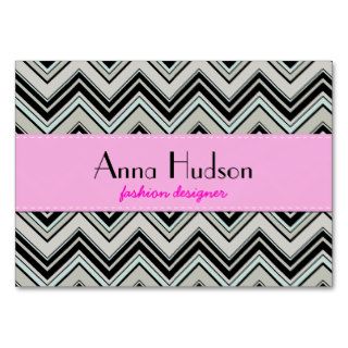 Chic Zig Zag Stripes Lines Black Blue Gray Pink Business Cards