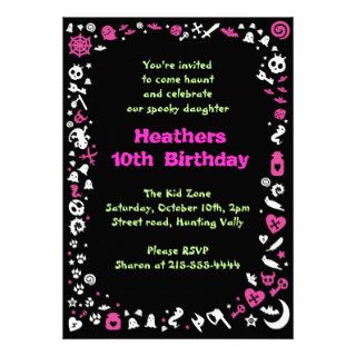 Heart Halloween Happy Birthday Party Invitation