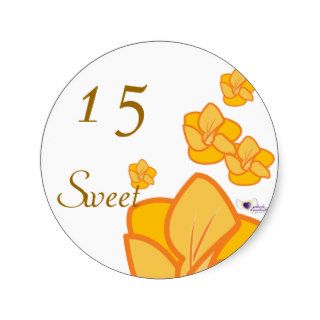 Sweet Fifteen August's Birth Flower Cuctomize Round Sticker