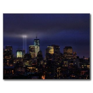 WTC Tribute in Light   9/11/2011 at twiight Post Cards