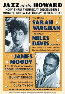 Sarah Vaughan & Miles Davis (Jazz Concert Flyer) Music Poster   Prints