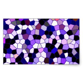 Purple Abstract Stained Glass Mosaic Rectangle Sticker