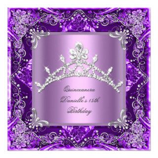 Quinceanera 15th Birthday Party Purple Lilac Announcements