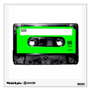 Bright Lime Green Label Cassette Wall Decor
