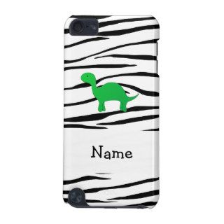 Personalized name dinosaur zebra stripes iPod touch 5G case