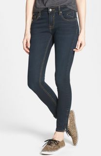 Vigoss High Waist Zip Cuff Skinny Jeans (Dark) (Juniors) (Online Only)