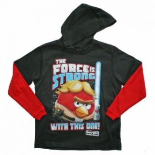 Angry Birds Star Wars the Force Is Strong Boys Hooded T Shirt (6/7) Clothing