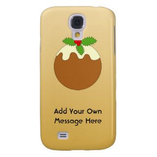 Christmas Pudding. Gold color background. Samsung Galaxy S4 Case