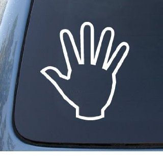 HAND   Stop High Five   Car, Truck, Notebook, Vinyl Decal Sticker #1017  Vinyl Color White Automotive