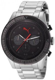 Puma Men's PU102821004 Silver Stainless Steel Quartz Watch with Black Dial Puma Watches