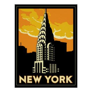new york united states usa vintage retro travel print
