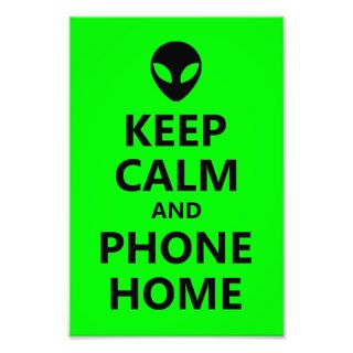 Green Keep Calm and Phone Home Art Photo