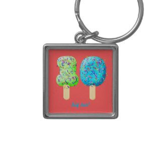 Ice cream Treats with Sprinkles Number 10 keyring Keychains