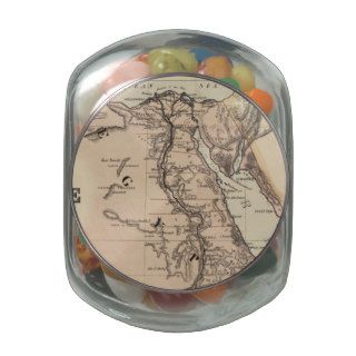Vintage Map of Egypt and The Nile (1885) Jelly Belly Candy Jars