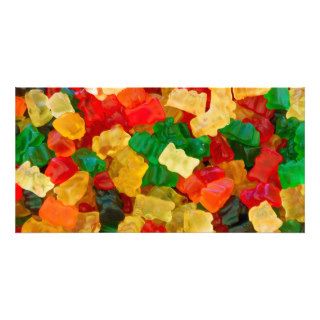 Gummy Bear Rainbow Colored Candy Photo Cards