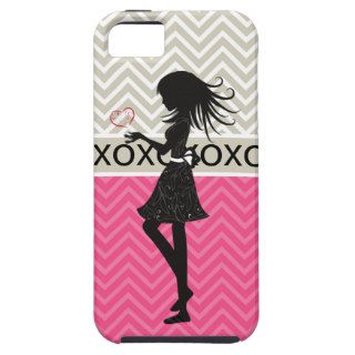 Trendy Chic XOXO Chevron Girl iPhone 5 Case
