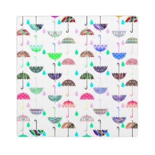 Whimsical Bright Umbrella Modern Girly Patterns Display Plaque