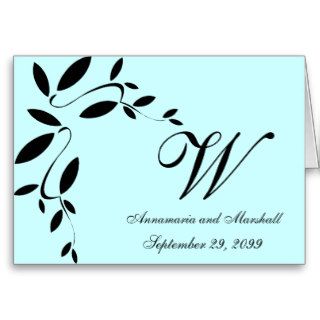Black And Teal Leaves Formal Wedding Invitation Card