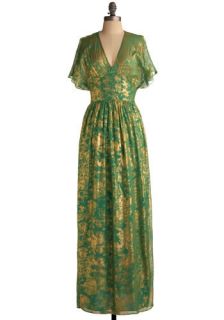 Traffic People Gilded Emerald Dress  Mod Retro Vintage Dresses