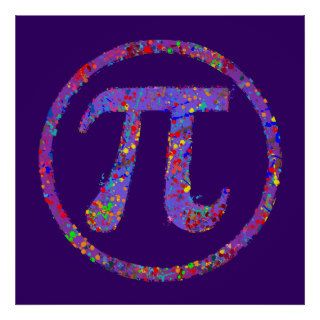 Pi Symbol Action Painting Splatter Posters