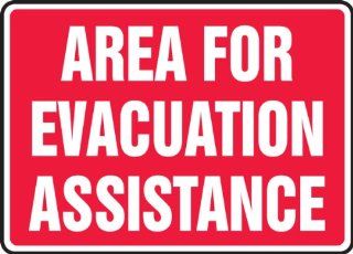 AREA FOR EVACUATION ASSISTANCE Sign   10" x 14" Plastic