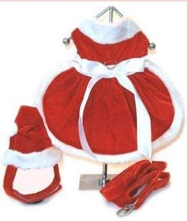 Dog Dress   Mrs. Claus Santa Girl Dog Christmas Dress w/ Matching Hat & Leash   XX Large (XXL)  Pet Dresses 