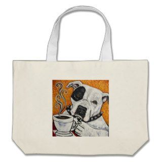 Shorty Rossi's pitbull MUSSOLINI drinking coffee Tote Bag