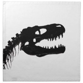 Dinosaur skull skeleton silhouette napkin