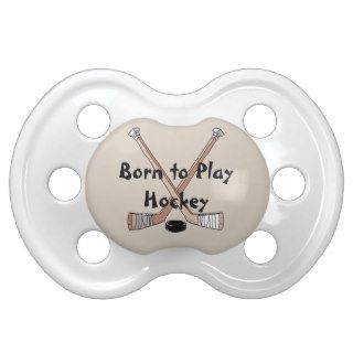Babies Sport Athlete Hockey Sticks Born To Play Baby Pacifiers