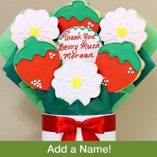 Thank You Berry Much Cookie Bouquet   7 Pieces  Gourmet Baked Goods Gifts  Grocery & Gourmet Food