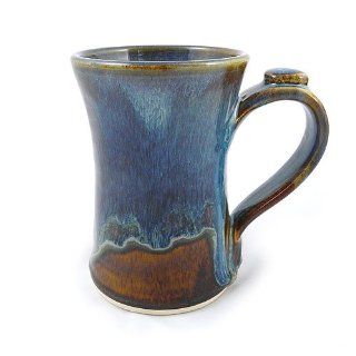 Stoneware 12 oz Coffee Mug, Handmade Pottery, Earthy Blue Color Kitchen & Dining