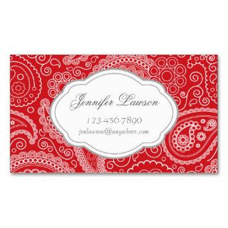 Custom Red Paisley Business Card Template