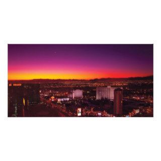 Vegas   NY   Sunrise over the city Photo Cards