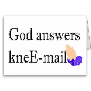 God answers kneE mail religious gift Card