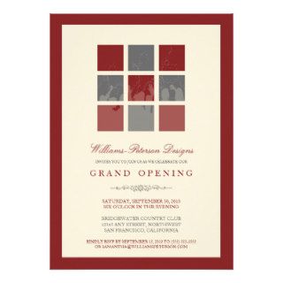 Modern Blocks Grand Opening Invitation (red)