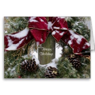 Snowy Holiday Wreath Greeting Cards