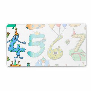 Birthday Party Numbers Personalized Shipping Label