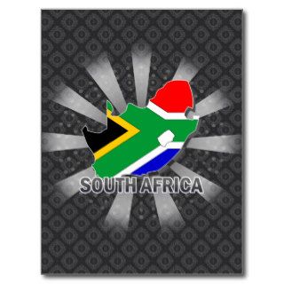 South Africa Flag Map 2.0 Post Cards